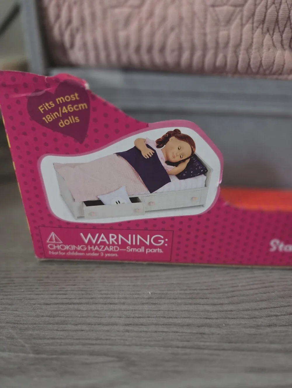 Our Generation Starry Slumbers Platform Bed - Pink & Navy Doll Bed